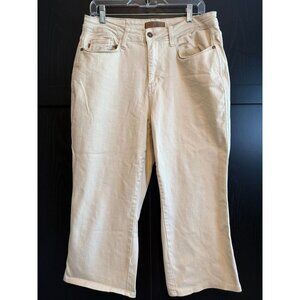 Judy Blue Women's High Rise Wide Leg Crop Jeans Size 16W Light Tan Wash Denim